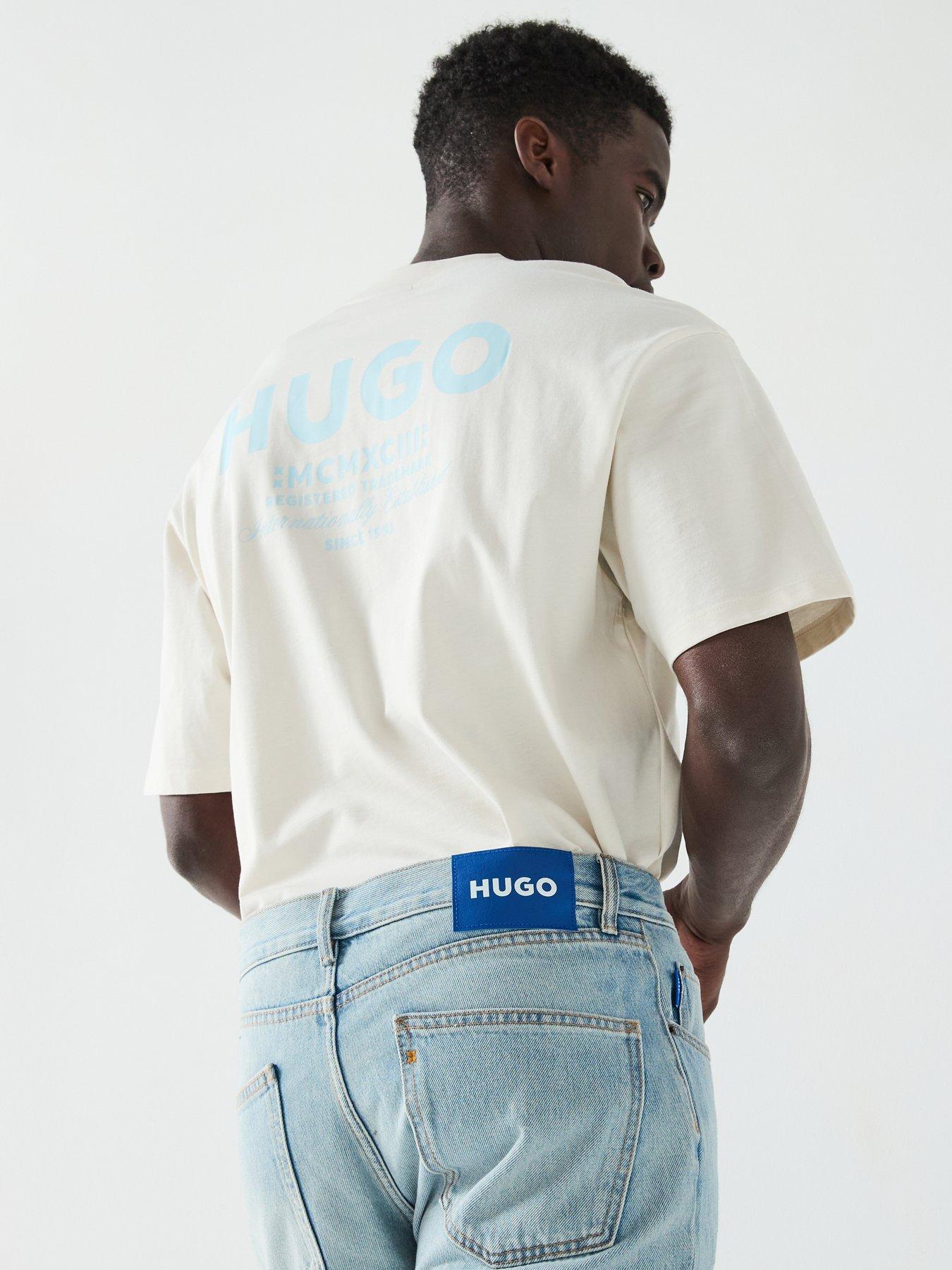 Image 4 of 5 of HUGO Blue Jonah Straight Fit Jeans - Light Wash