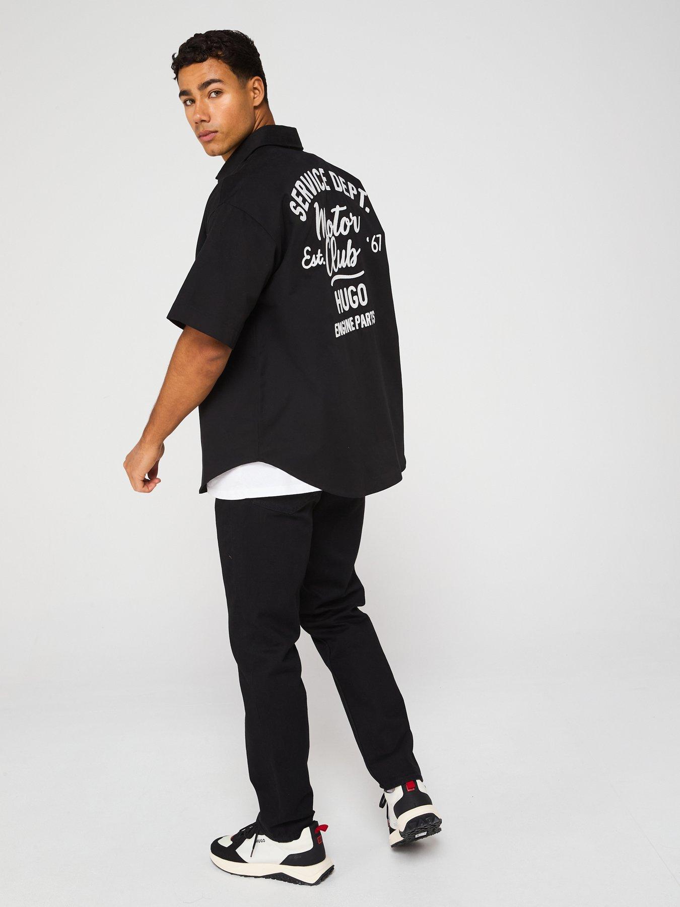 Image 5 of 5 of HUGO Blue Ebronn Motor Club Back Graphic Short Sleeve Shirt - Black