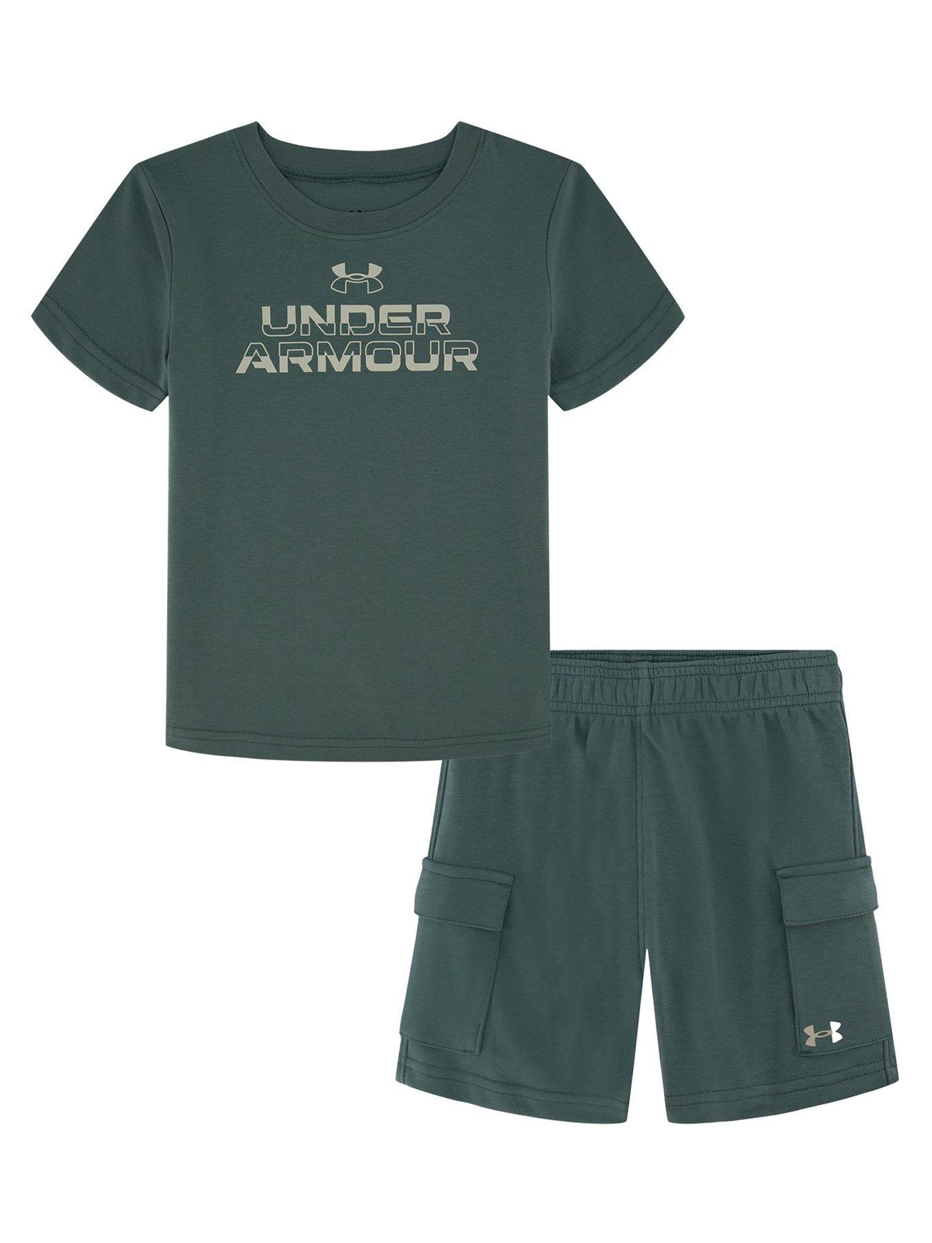 UNDER ARMOUR Kids Boys Cargo T-Shirt And Short Set - Silica Green