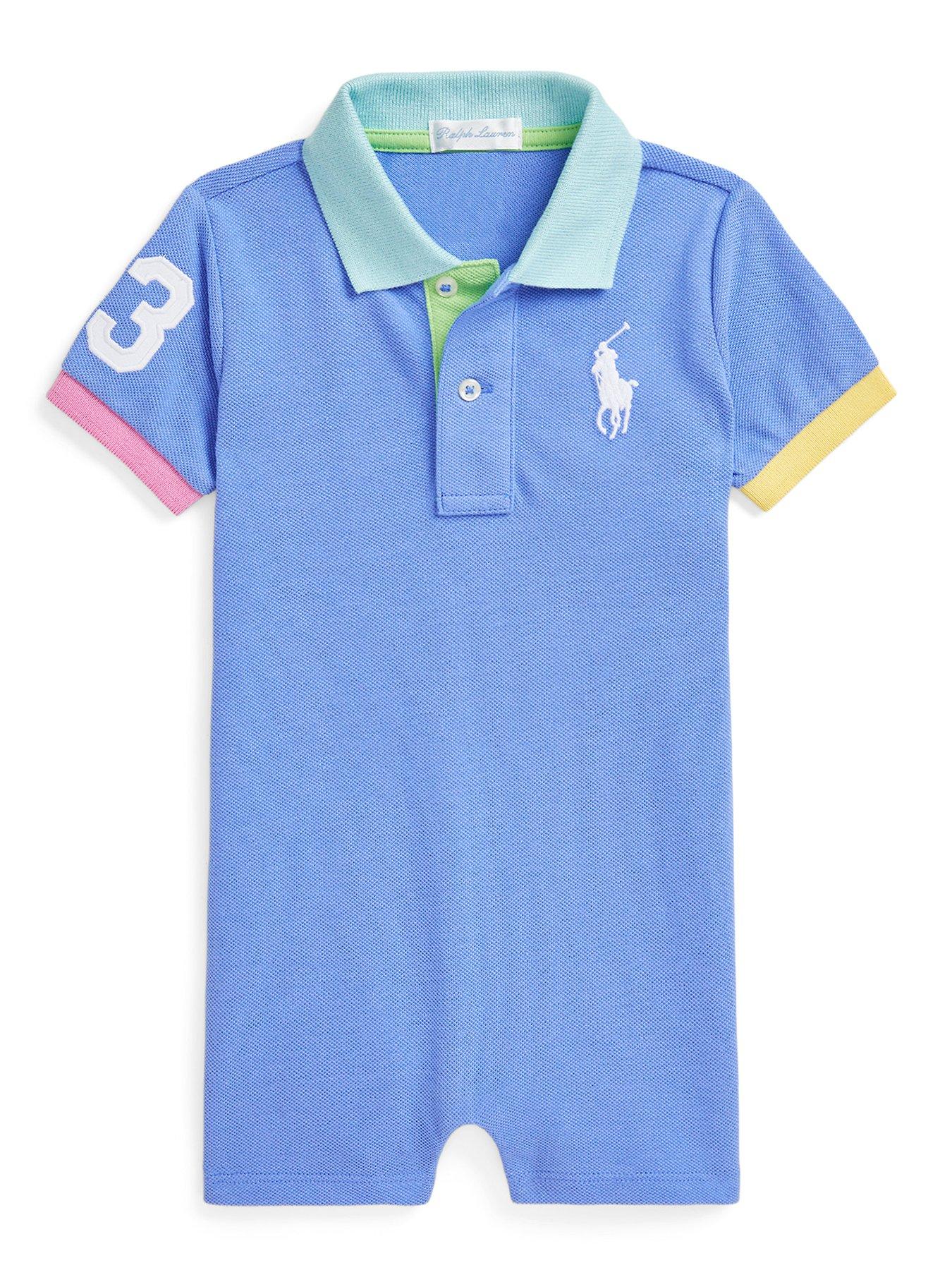undefined Baby Boys Big Pony Shortall Romper - Blue