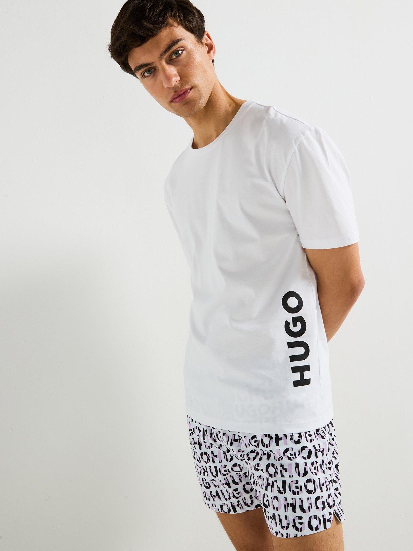 undefined Relaxed Fit Crew Neck Swim T-Shirt- White