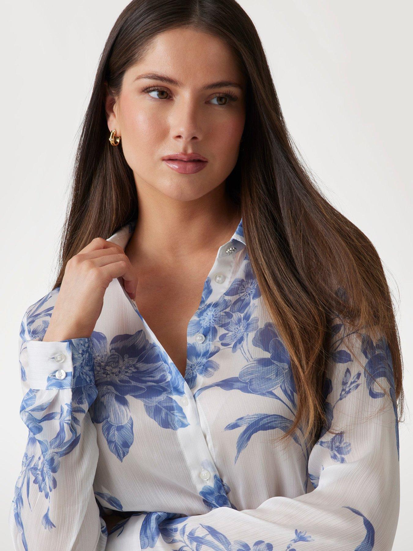 Guess Long Sleeve Clouis Shirt - Blue