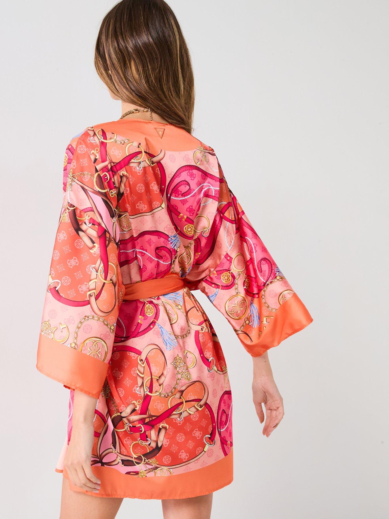 Image 2 of 6 of Guess Belted Kimono - Orange