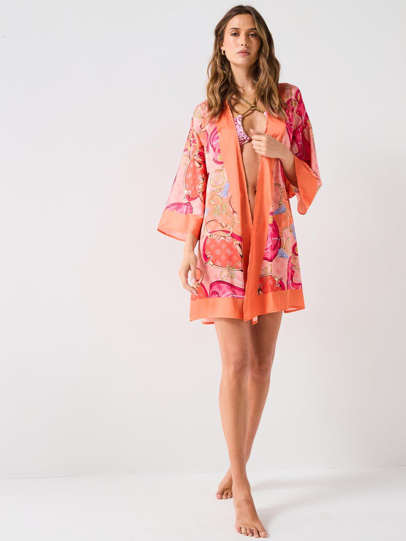 Image 3 of 6 of Guess Belted Kimono - Orange
