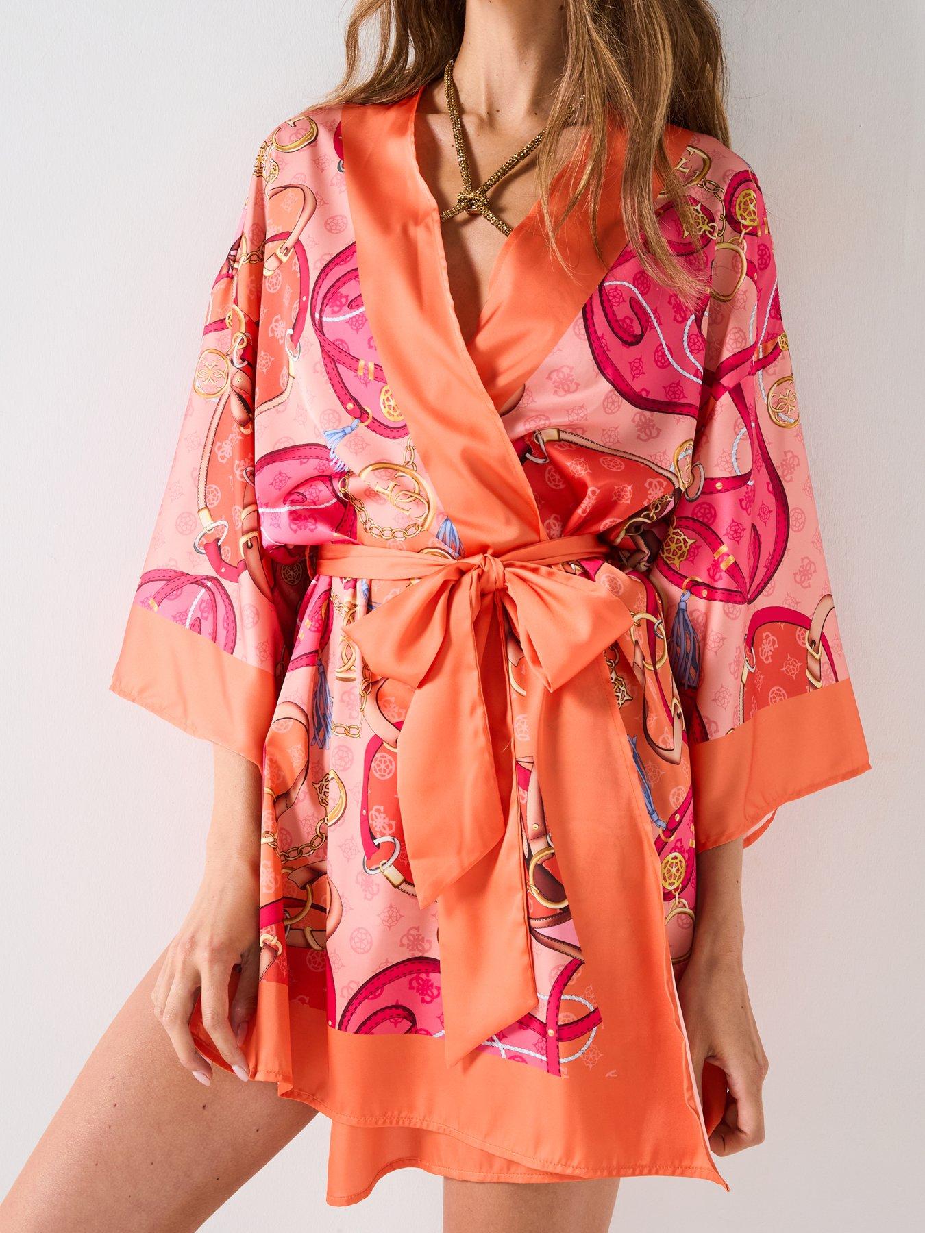 Image 4 of 6 of Guess Belted Kimono - Orange