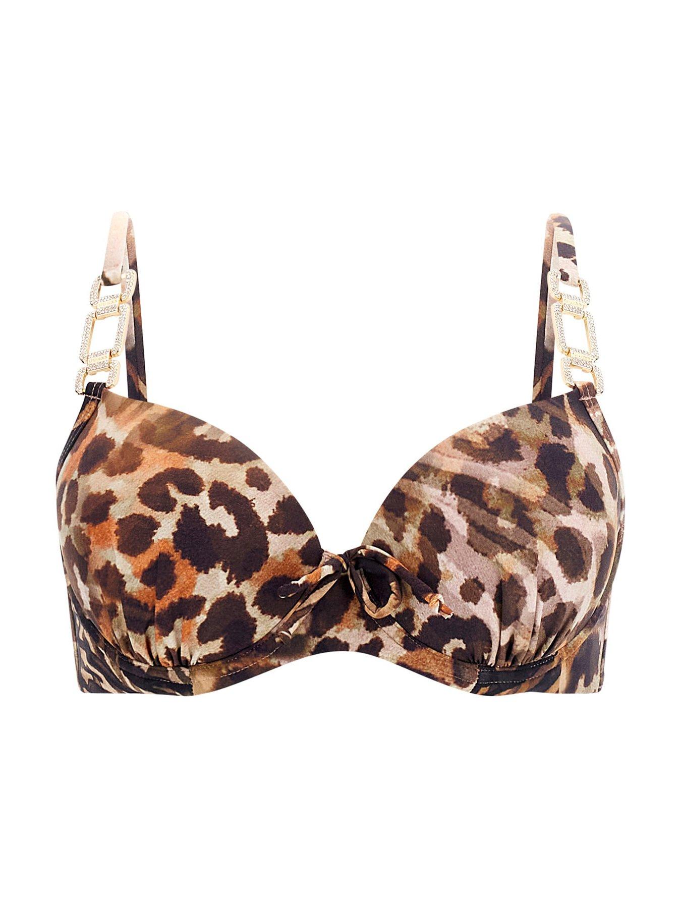 undefined Leopard Print Padded Wire Bikini Top - Animal Print