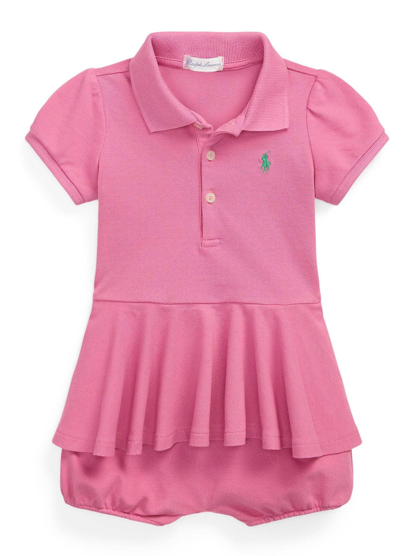 undefined Baby Girls Peplum Shortall Romper - Pink