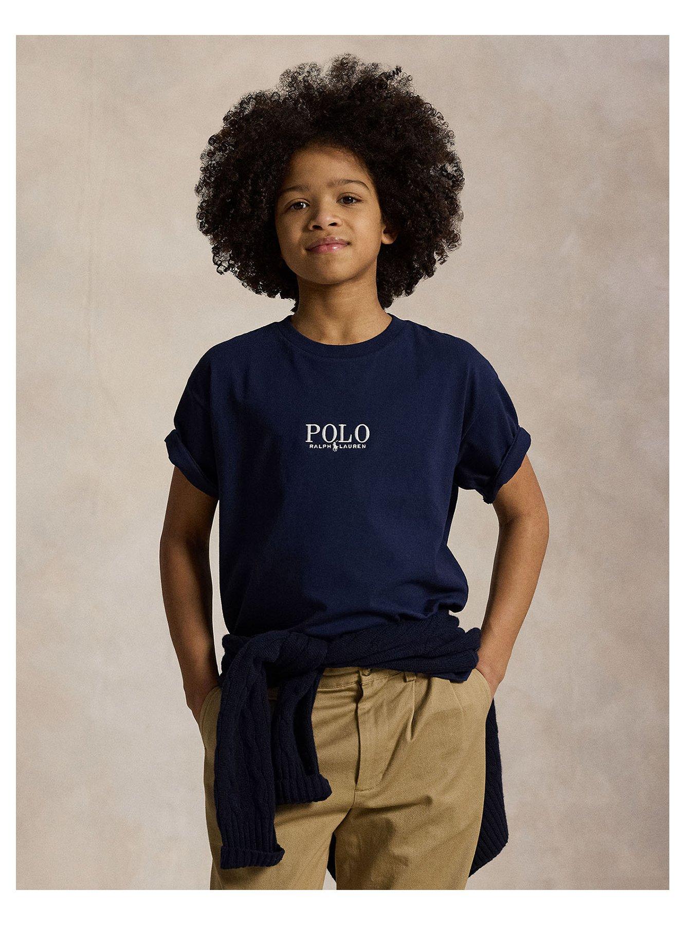 undefined Boys Polo Logo Short Sleeve T-shirt - Navy