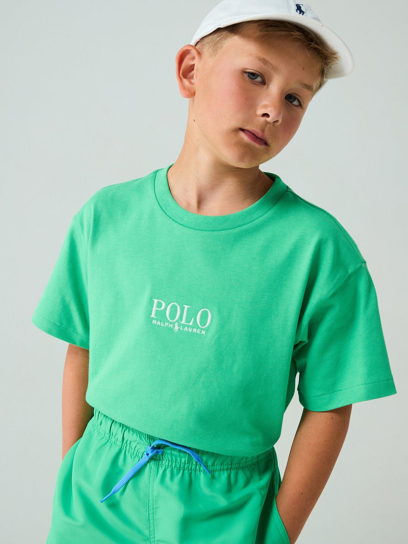 undefined Boys Polo Logo Short Sleeve T-shirt - Green