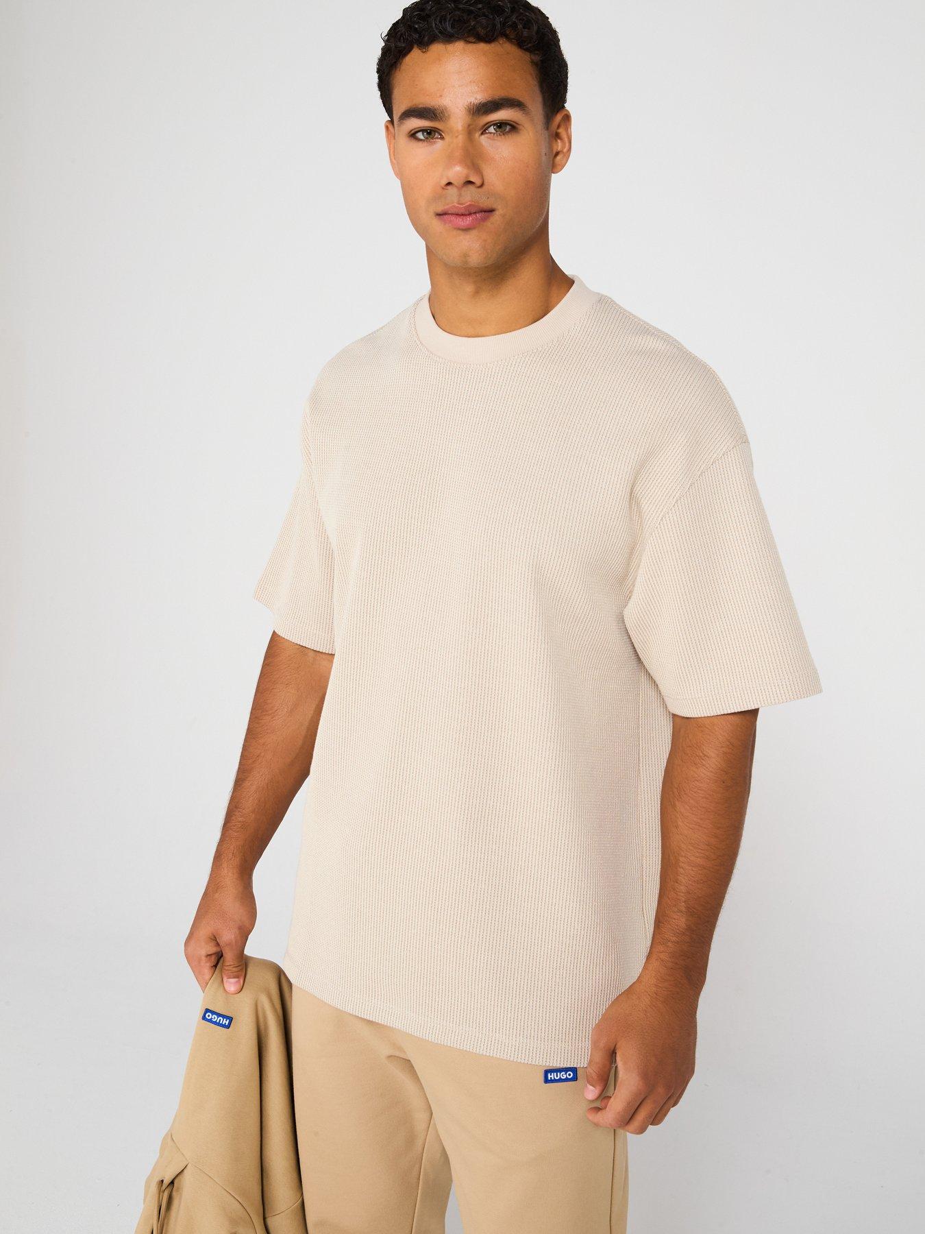 undefined Blue Nuwafflo Waffle Loose Fit T-Shirt - Off White