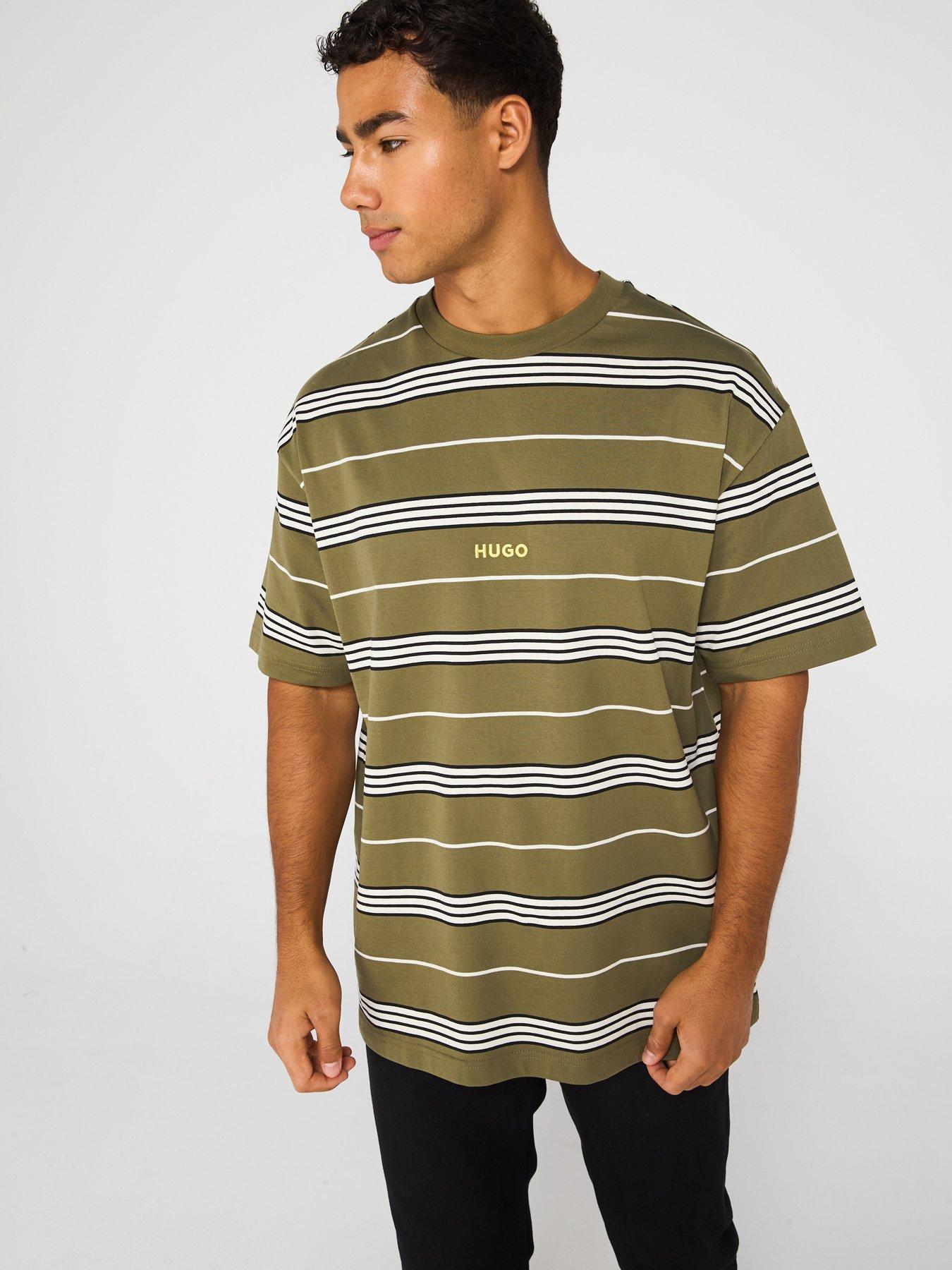 undefined Blue Nostrilio Striped Loose Fit T-Shirt - Green