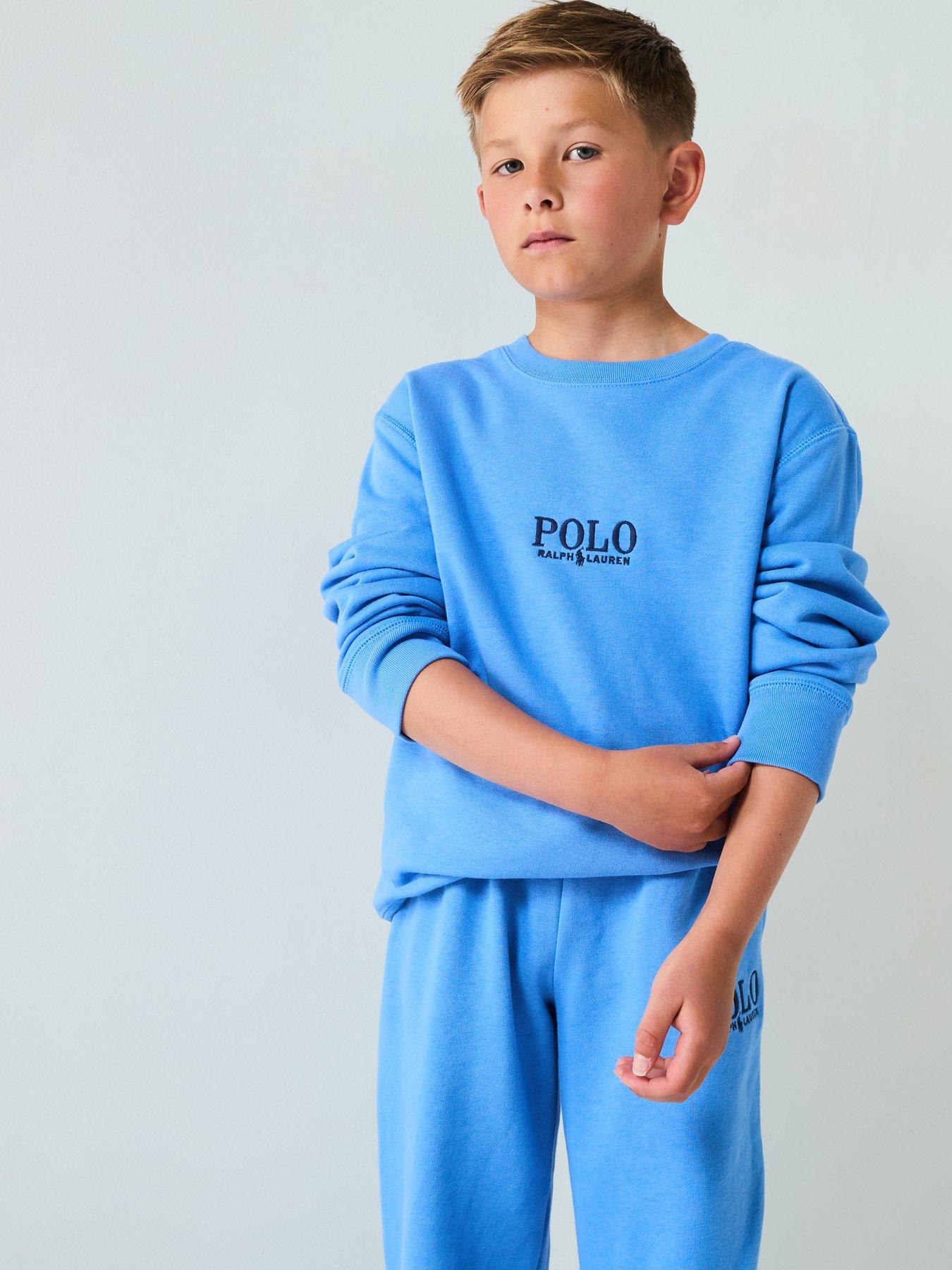 undefined Boys Polo Logo Sweatshirt - Blue