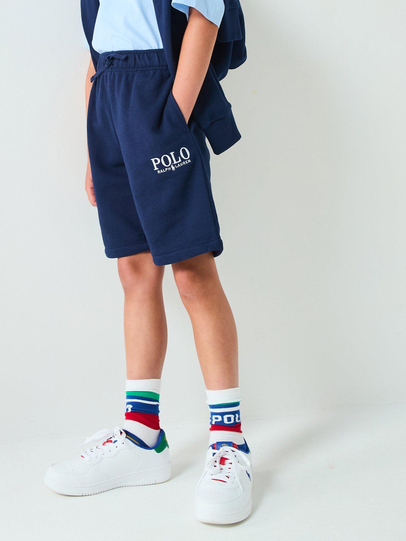 undefined Boys Polo Logo Jog Shorts - Navy