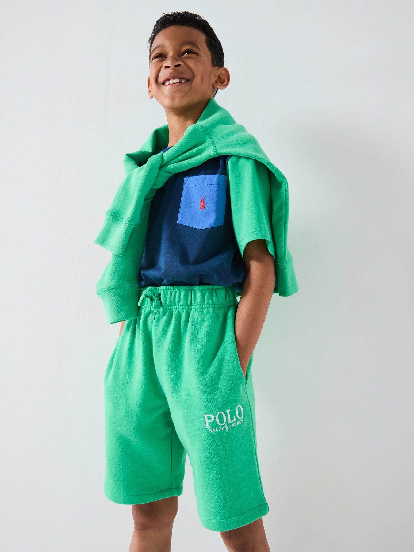 Image of Polo Ralph Lauren Boys Polo Logo Jog Shorts - Green, GREEN, Size 4 YEARS
