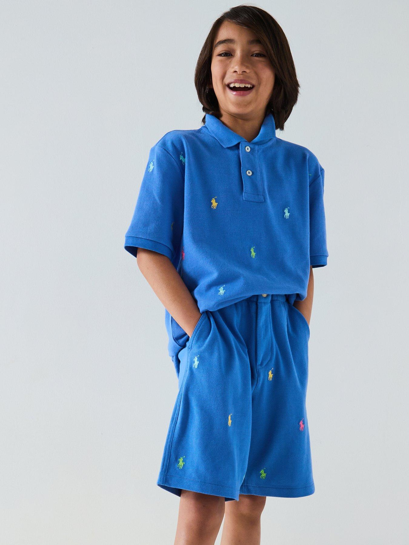 undefined Boys All Over Pony Jog Shorts - Blue