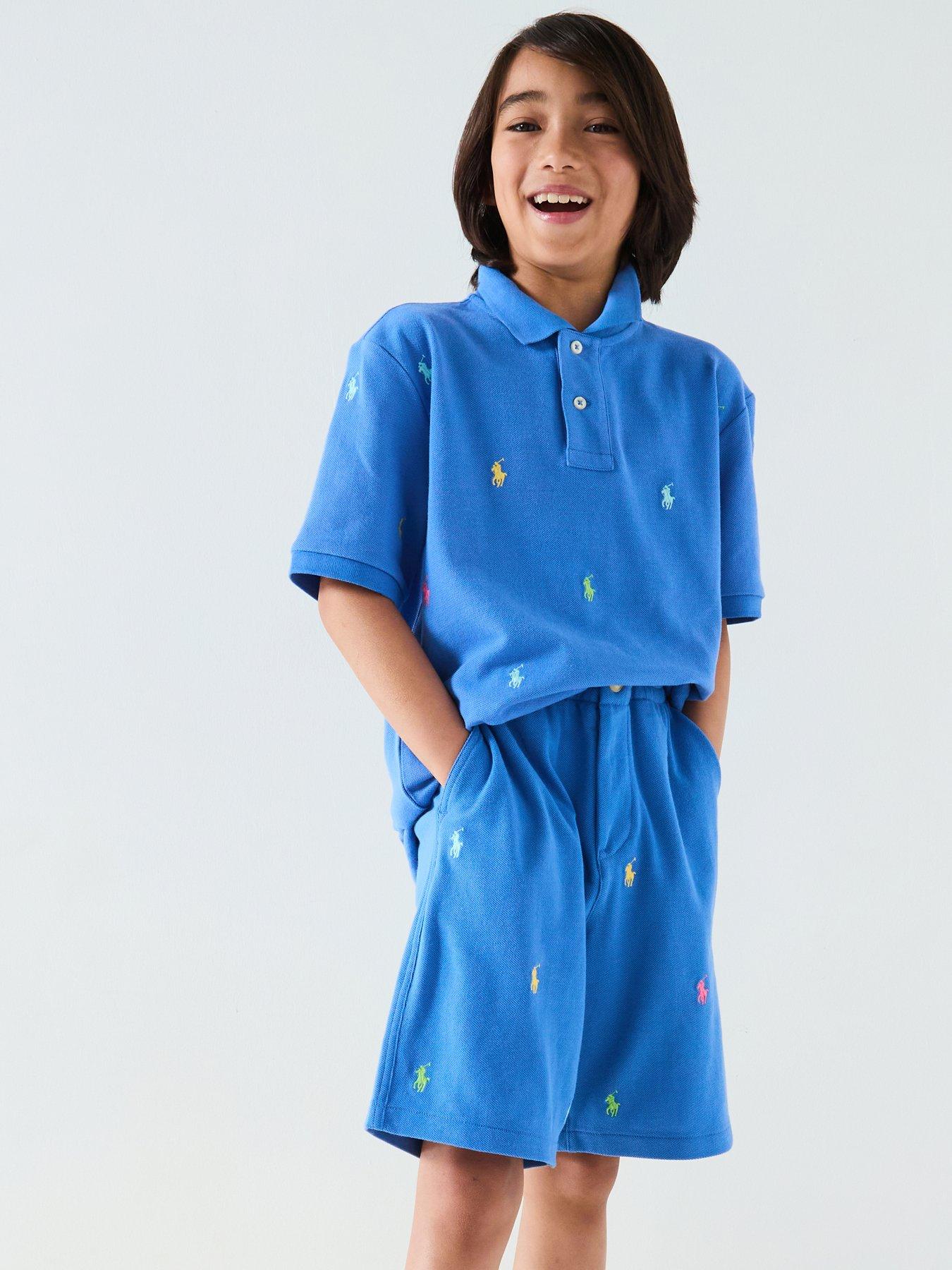 undefined Boys All Over Pony Jog Shorts - Blue