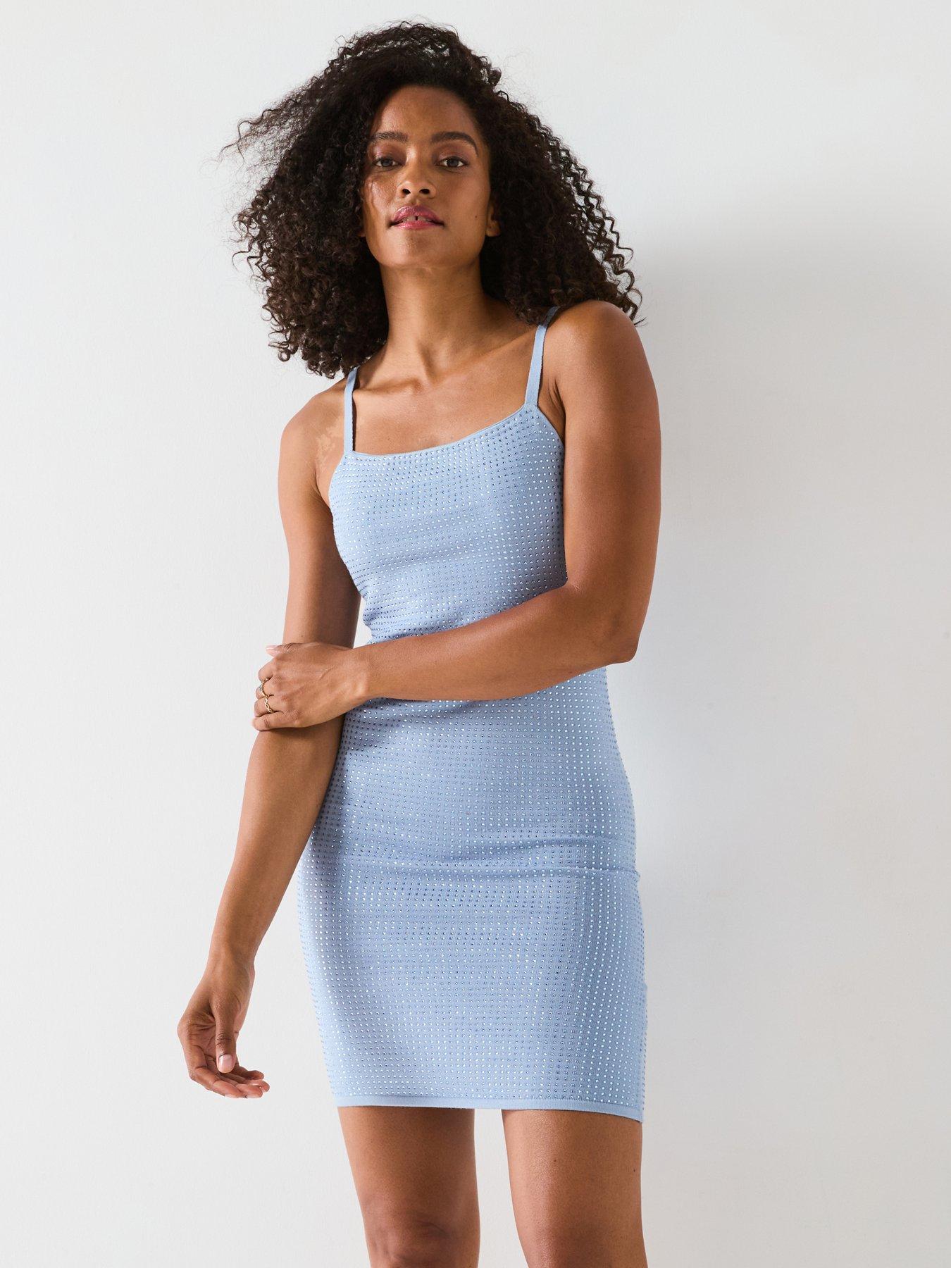 Guess Khloe Rhinestones Dress Sweater - Blue | Very