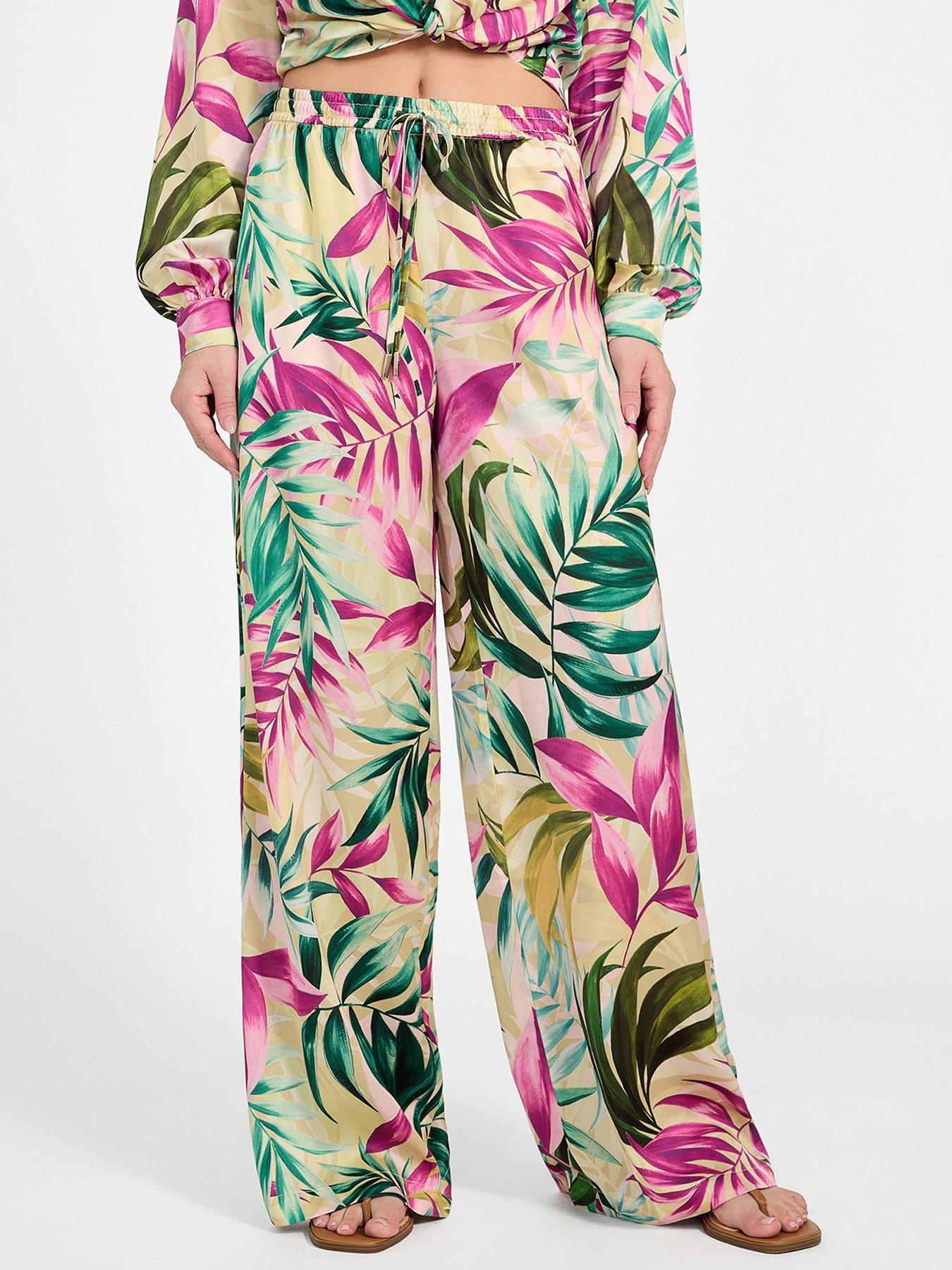 undefined Ines Wide Leg Joggers - Green