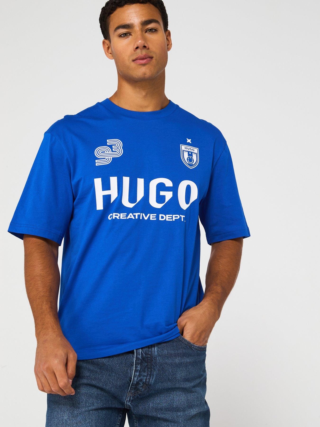 HUGO Blue Nebulop Football Jersey T-Shirt Blue Very