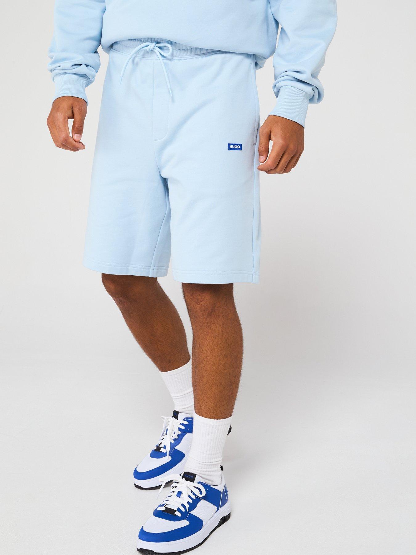 Image 1 of 5 of HUGO Blue Nasensio Regular Fit Jersey Shorts - Light Blue