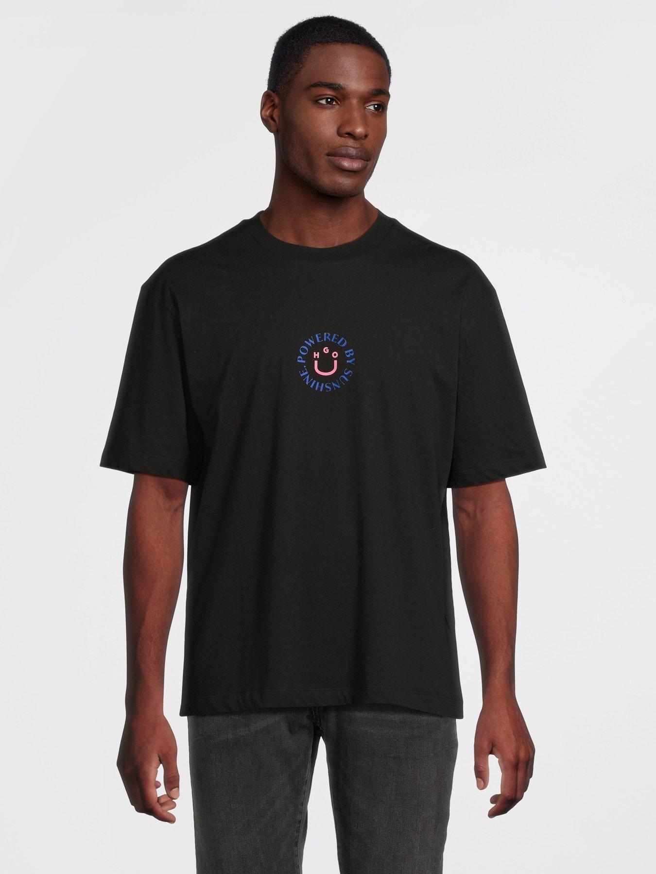 undefined Blue Napoka Floral Back Graphic T-Shirt- Black