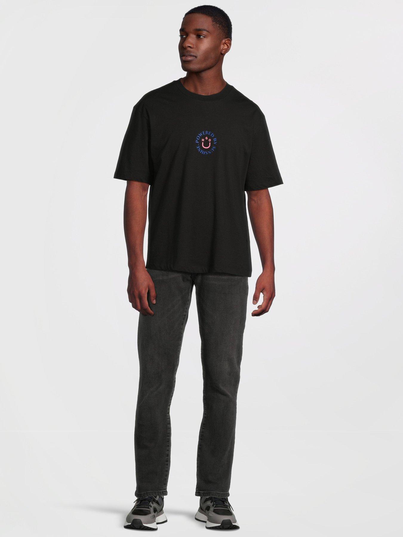 Image 3 of 5 of HUGO Blue Napoka Floral Back Graphic T-Shirt- Black