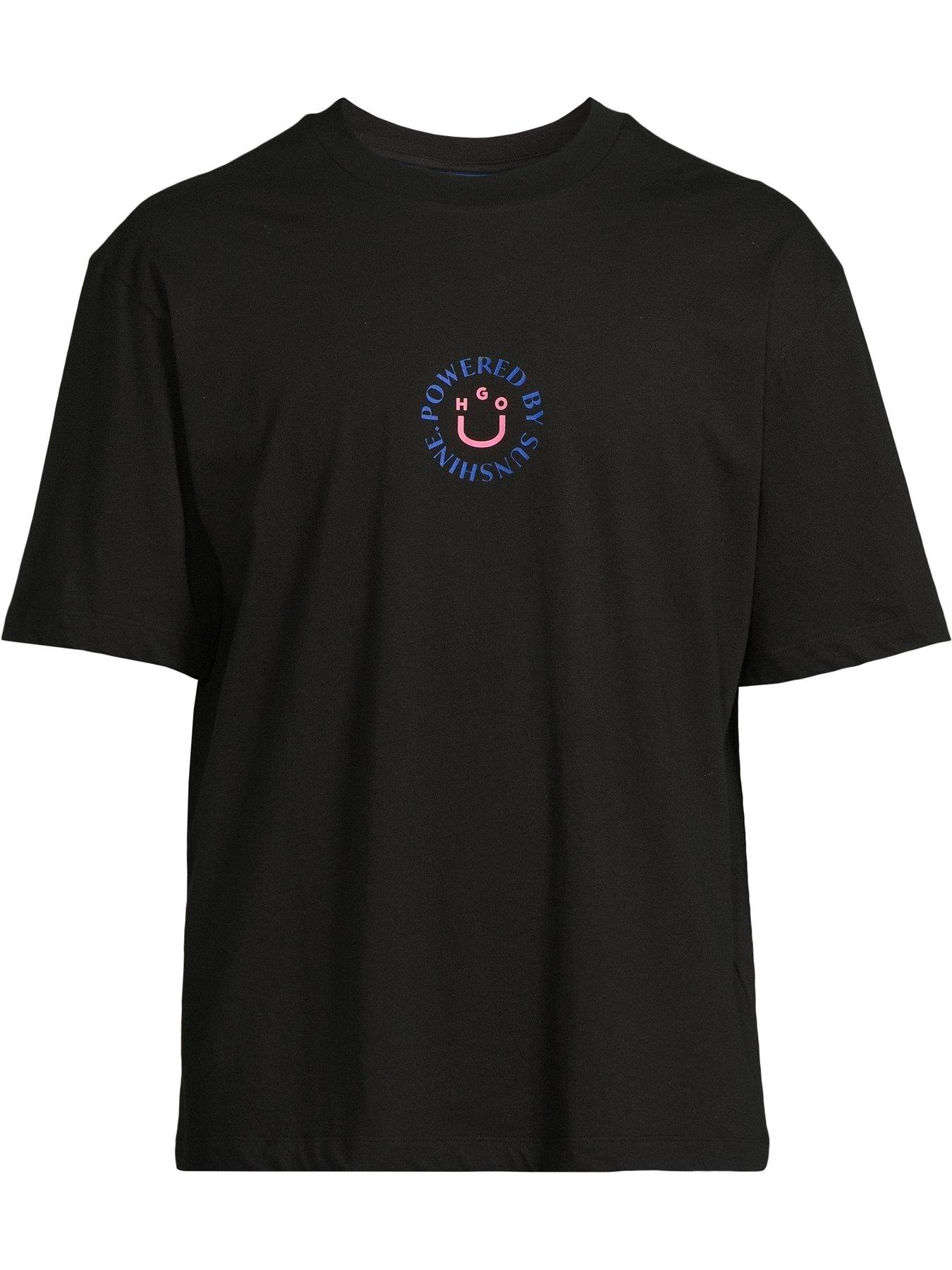 Image 5 of 5 of HUGO Blue Napoka Floral Back Graphic T-Shirt- Black