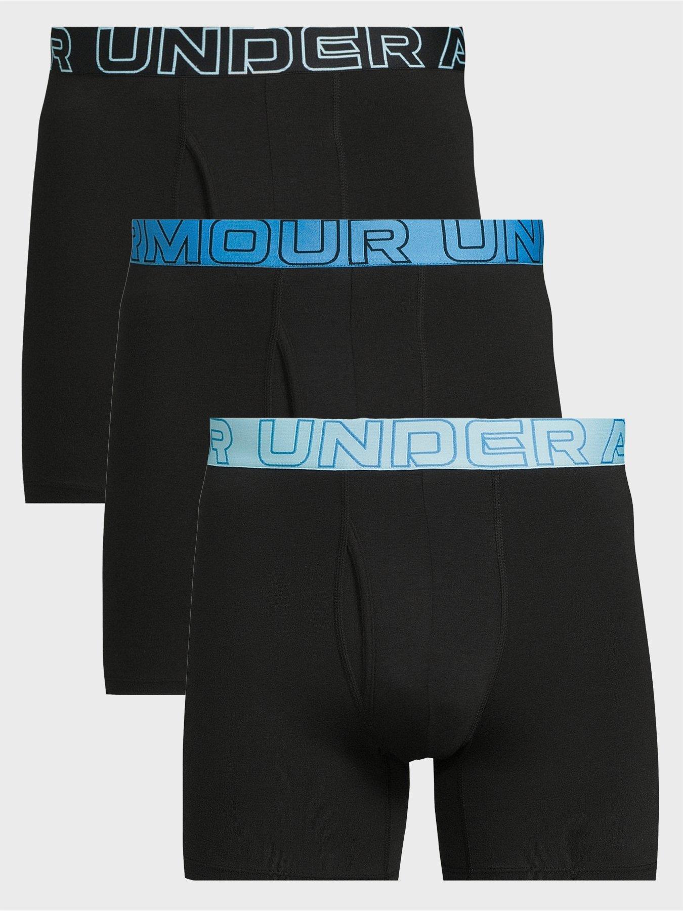 undefined Men's Performance Cotton 6 Inch Boxers 3 Pack - Black/Multi