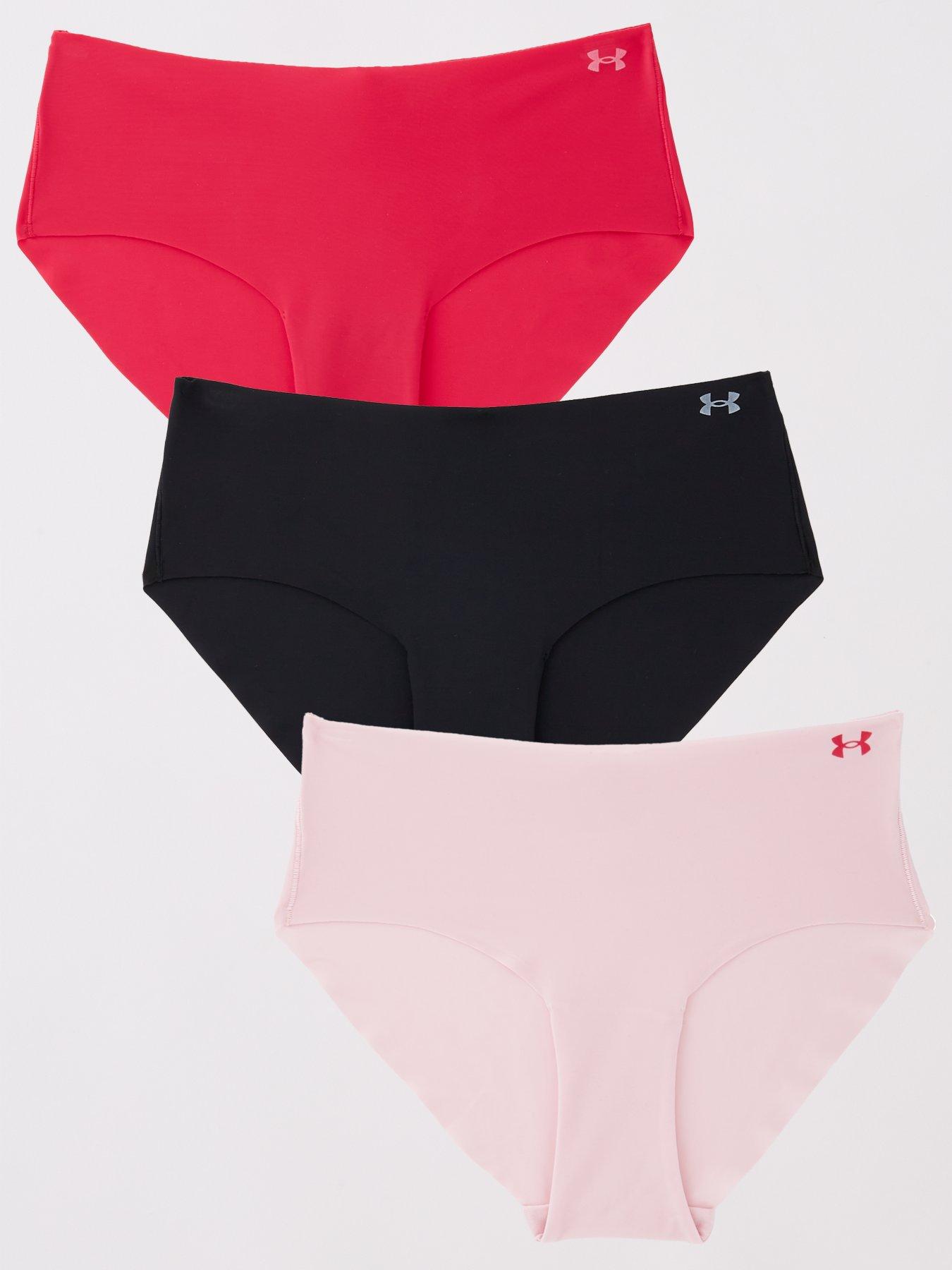 undefined Womens Pure Stretch No Show Hipsters 3 Pack - Black/Multi
