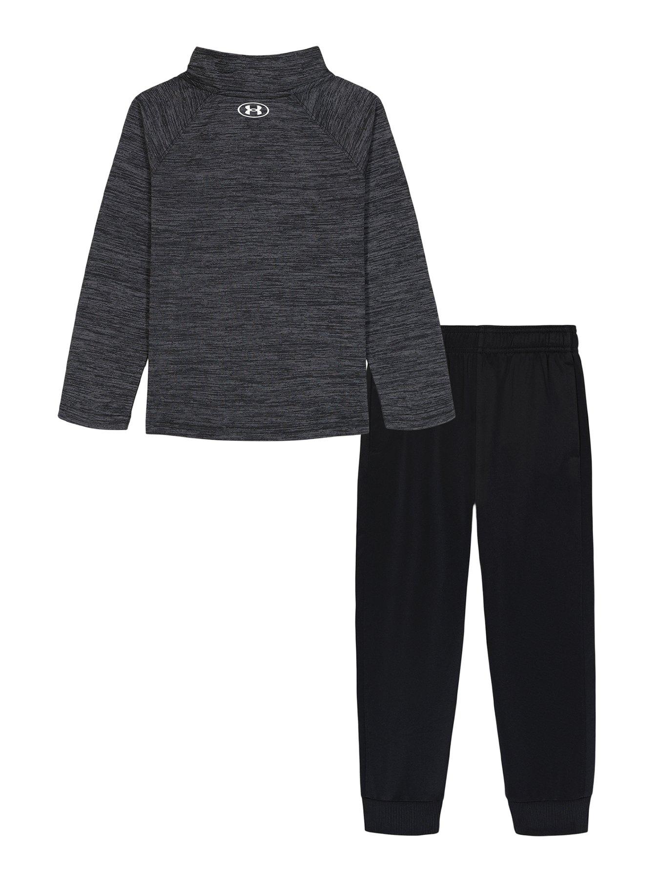 Image 2 of 2 of UNDER ARMOUR Kids Boys Twist 1/4 Zip Tech Set - Castlerock /Black