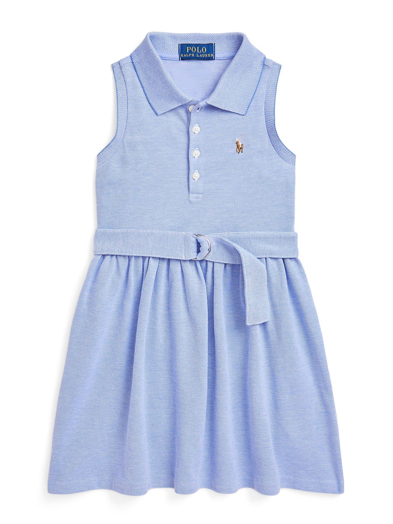 undefined Younger Girls Sleeveless Polo Dress - Blue