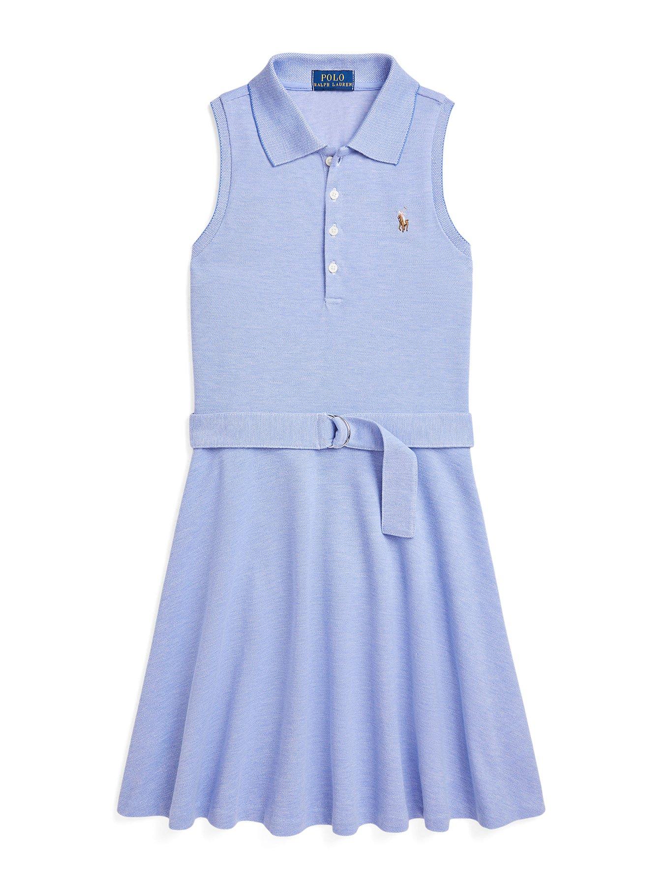 undefined Girls Sleeveless Polo Dress - Blue