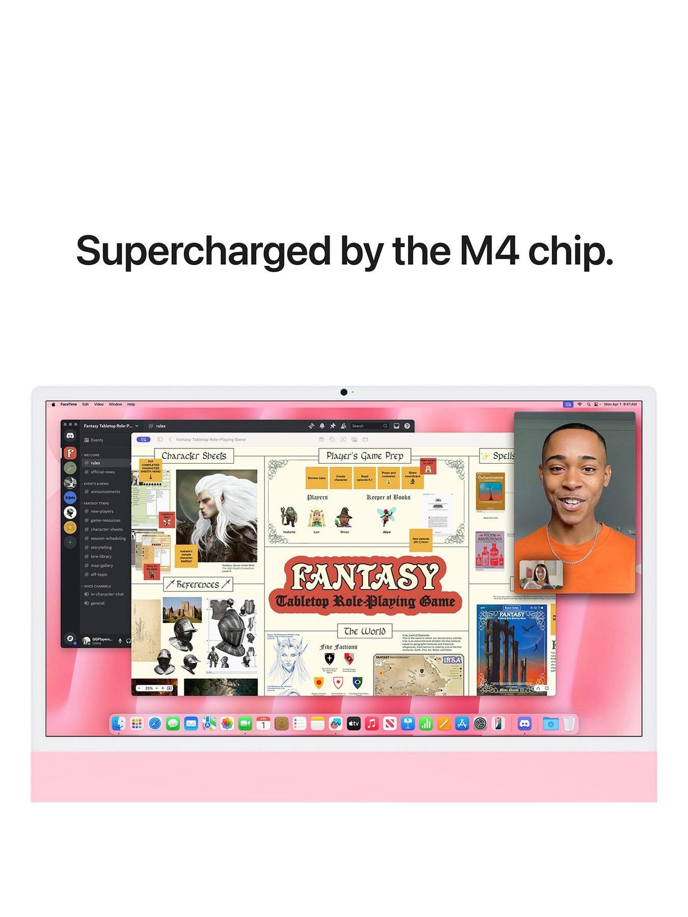 Image 5 of 7 of Apple iMac (M4, 2024) 24 inch with Retina 4.5K display, 8-core CPU and 8-core GPU, 256GB SSD - Pink