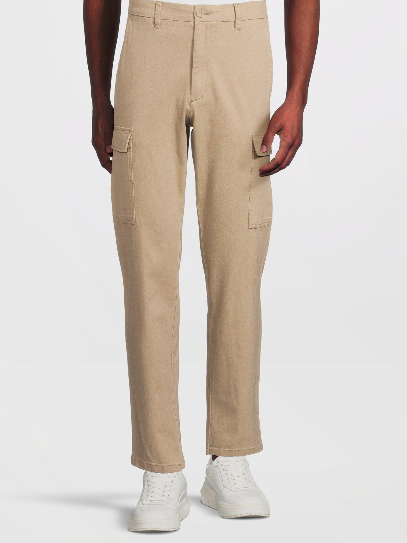 undefined Nicky Straight Fit Cargo Trousers - Chinchilla