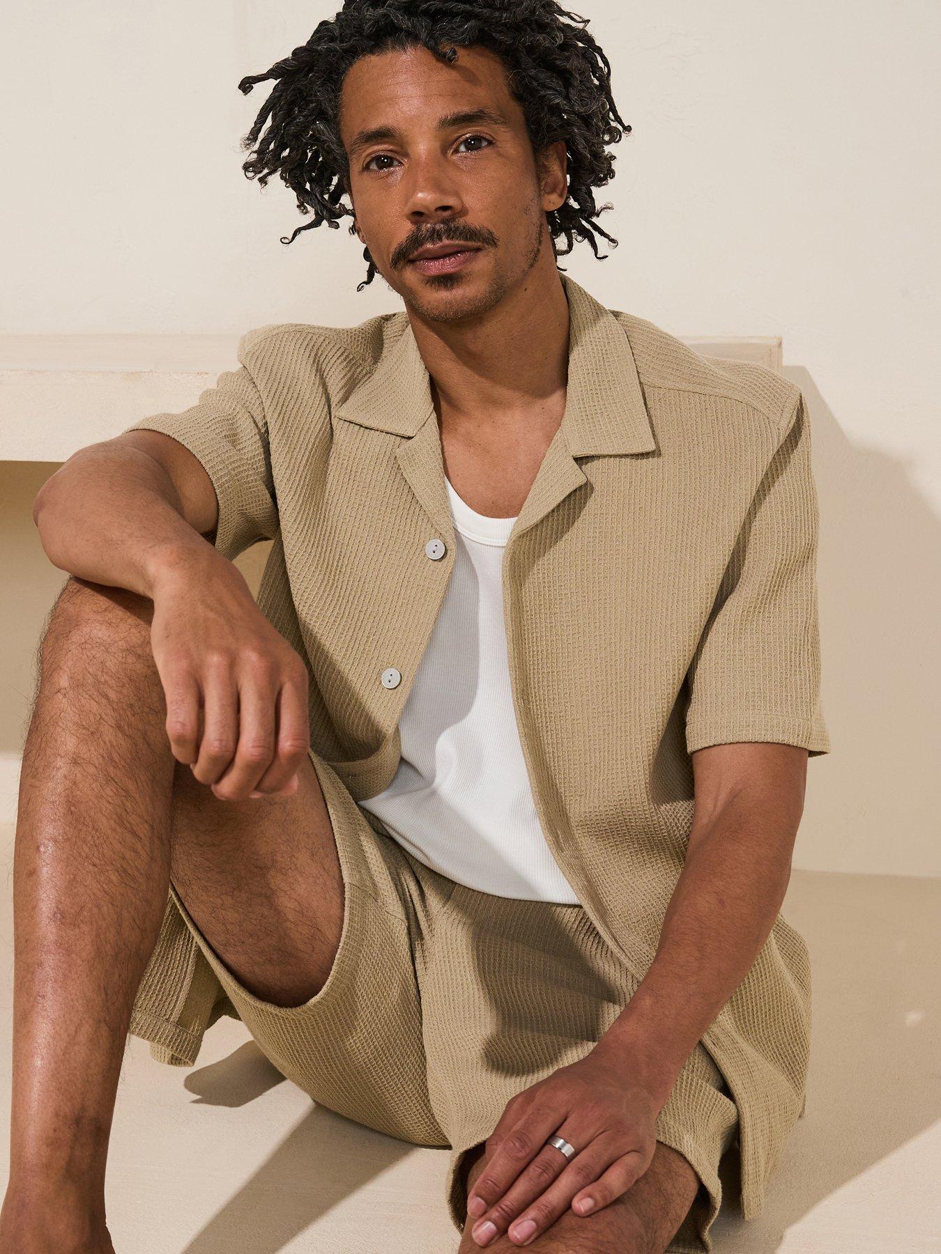 undefined Only & Sons Bertil Waffle Short Sleeve Resort Shirt