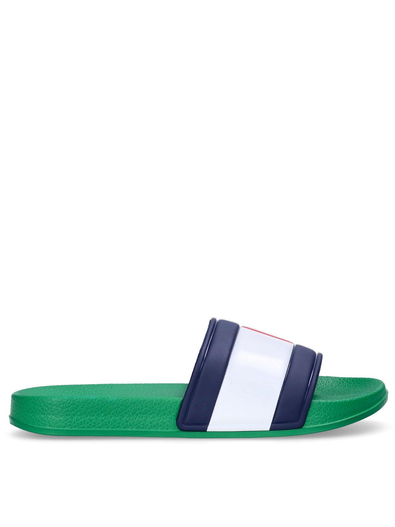 Image 1 of 4 of Tommy Hilfiger Kids Flag Print Pool Slide - Green