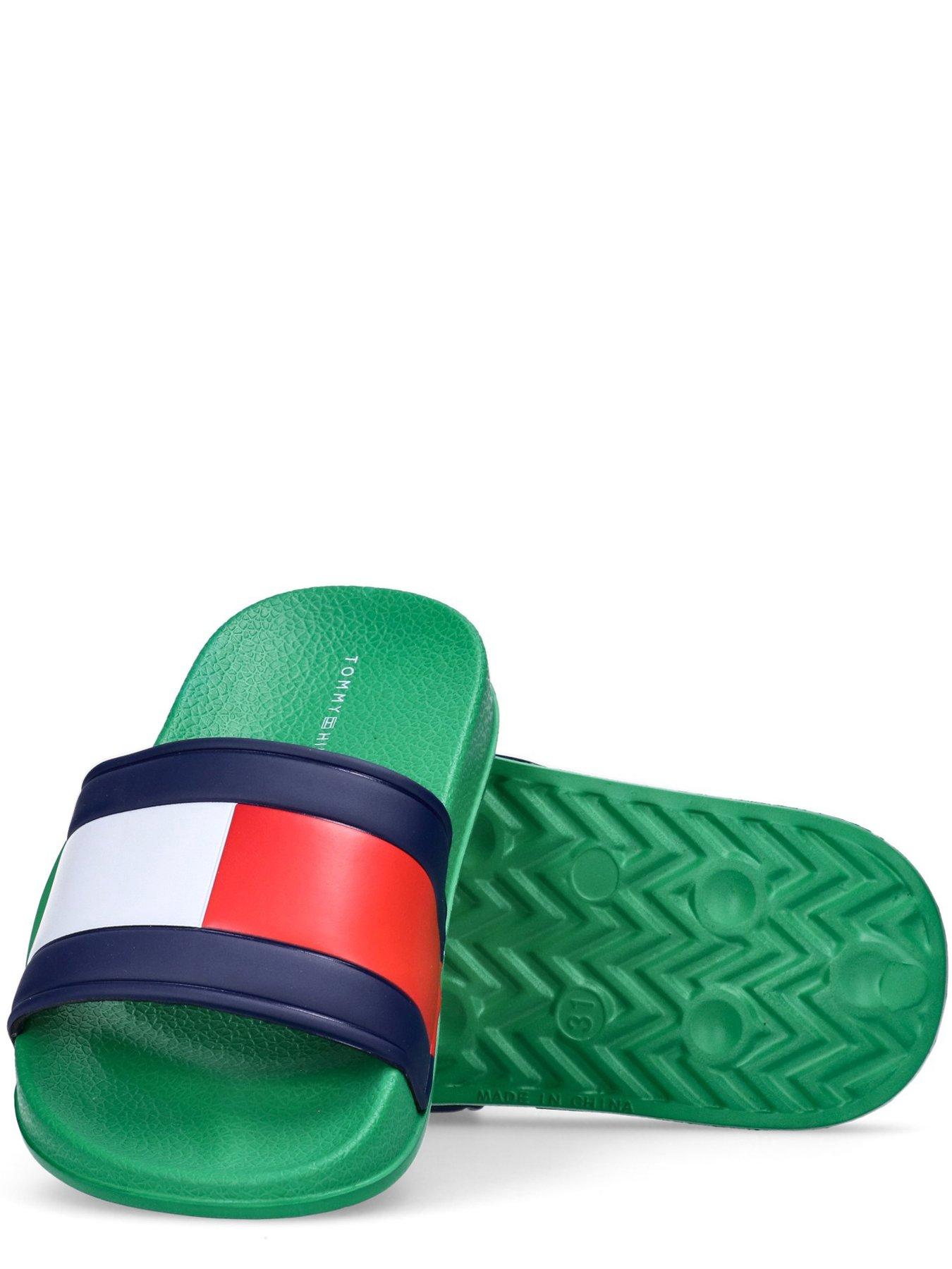 Image 4 of 4 of Tommy Hilfiger Kids Flag Print Pool Slide - Green
