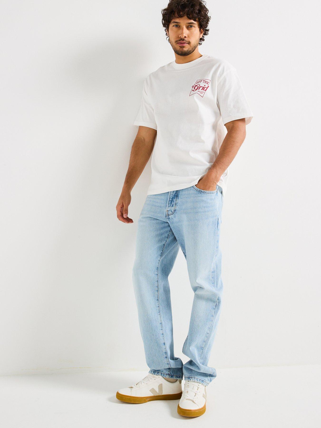 Image 3 of 4 of ONLY & SONS Edge Straight Fit Jeans - Light Wash