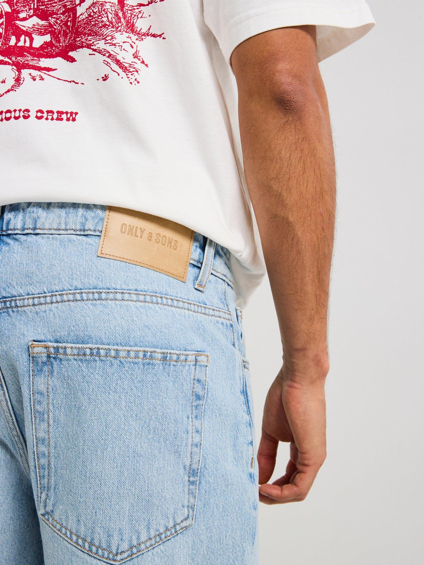 Image 4 of 4 of ONLY & SONS Edge Straight Fit Jeans - Light Wash