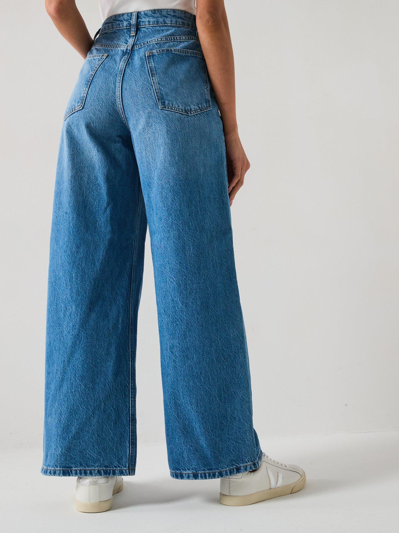 Image 2 of 6 of V by Very Super Wide Jean - Mid Wash