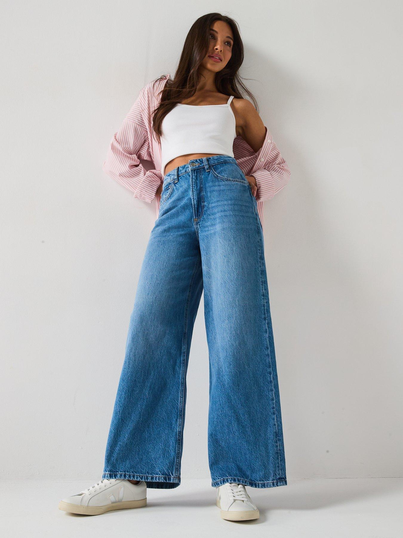 Image 3 of 6 of V by Very Super Wide Jean - Mid Wash
