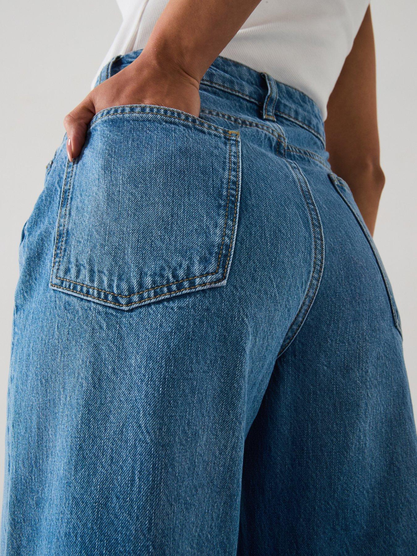 Image 4 of 6 of V by Very Super Wide Jean - Mid Wash
