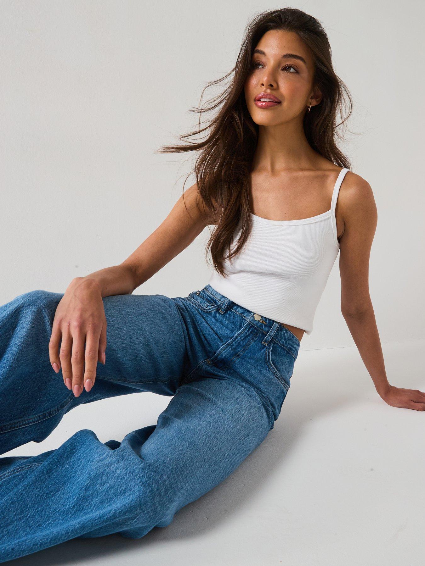 Image 6 of 6 of V by Very Super Wide Jean - Mid Wash