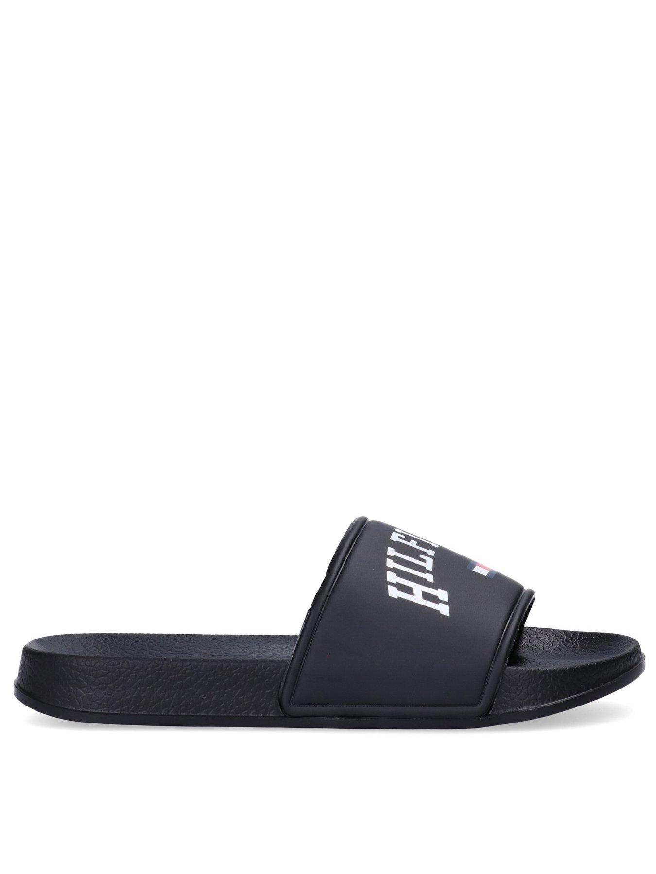 undefined Kids Logo Print Pool Slide  - Black