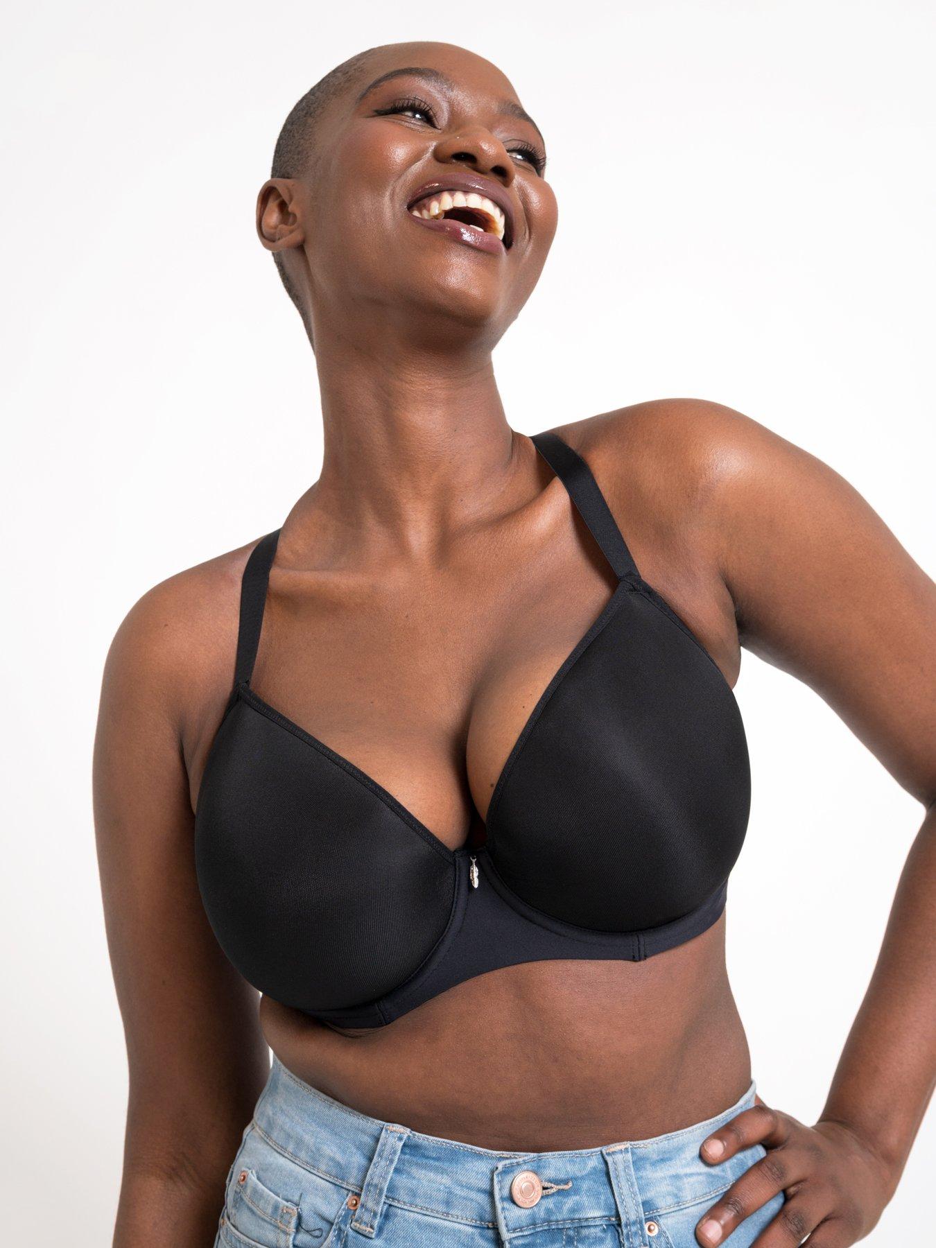 Curvy Kate Solutions Smoothie Spacer T-shirt Plunge Bra, Black, Size 46E, Women