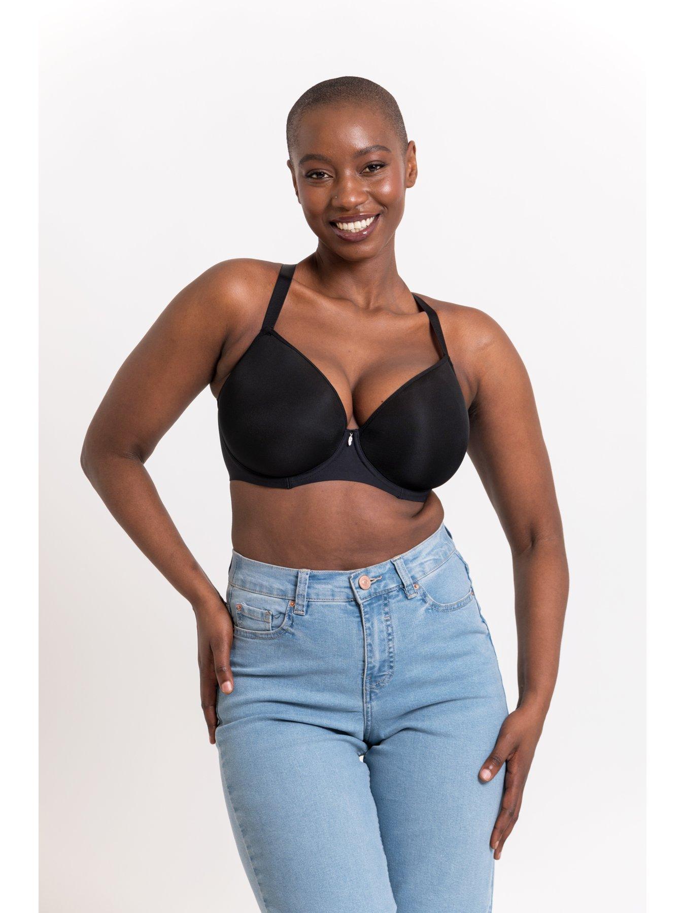 Image 3 of 6 of Curvy Kate Smoothie Spacer Moulded T-shirt Plunge Bra - Black
