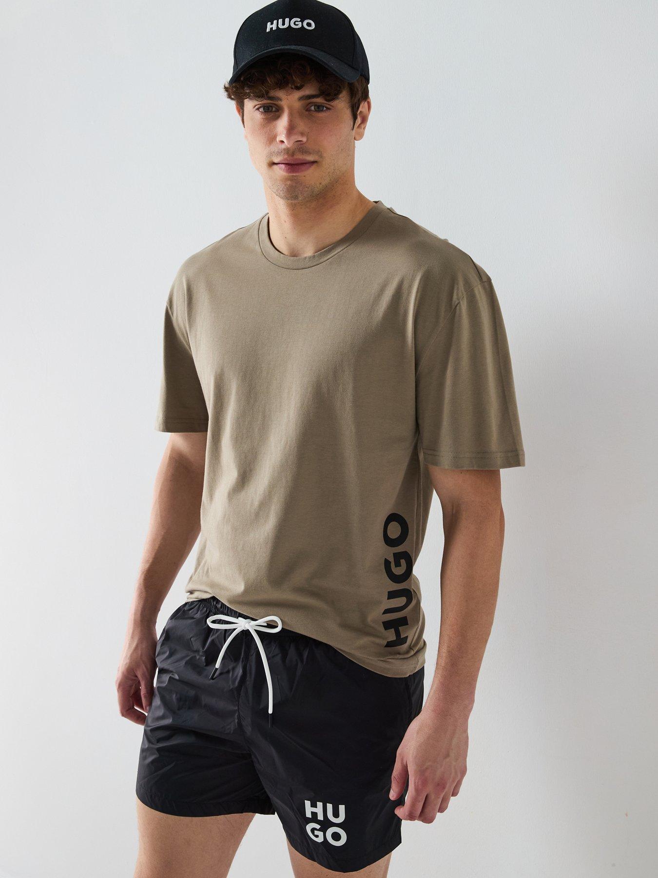 undefined Relaxed Fit Crew Neck Swim T-Shirt-Brown - Medium Brown