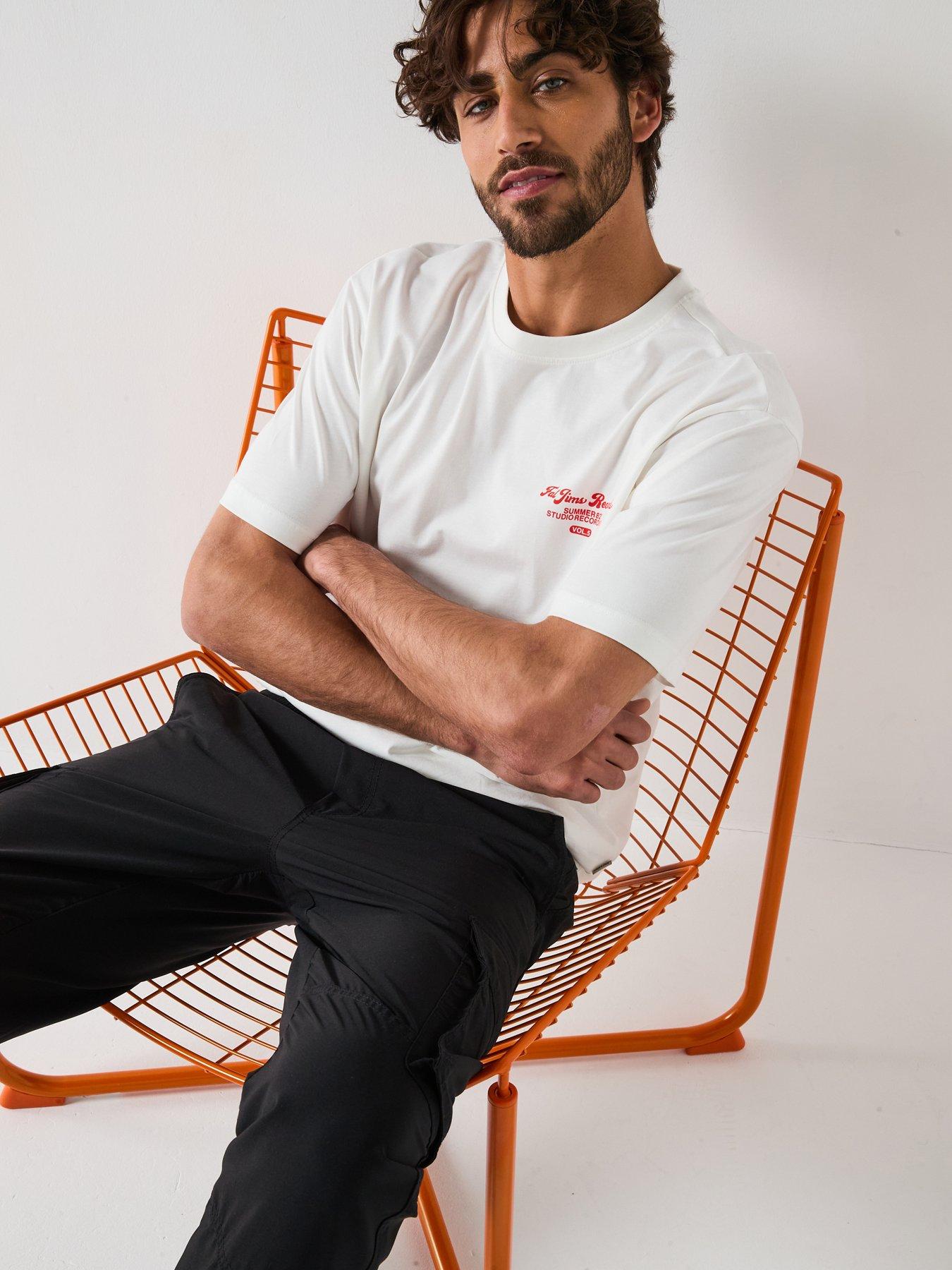Image 6 of 6 of ONLY & SONS Rylan Rlx Record Pch Print Short Sleeve T-Shirt - Cloud Dancer Jims Cloud