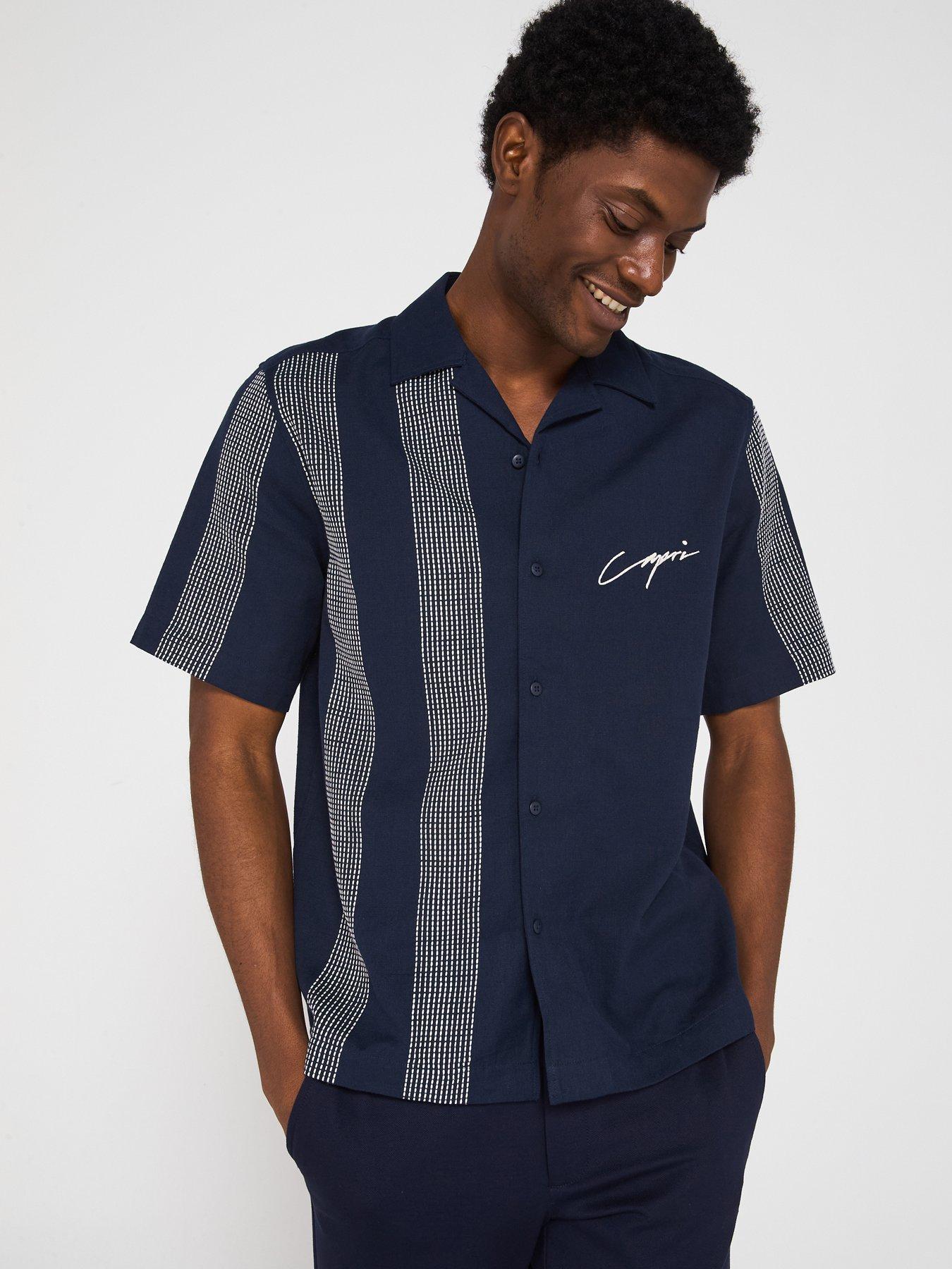 undefined Seio Embroidery Detailed Shirt - Dark Sapphire