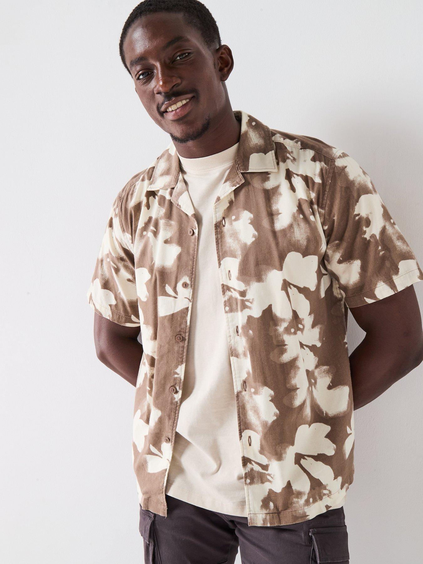 undefined Only & Sons Scan Regular Fit Resort Flower Print Shirt